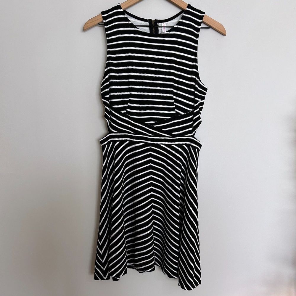Xhilaration Striped Fit and Flare Cut Out Dress